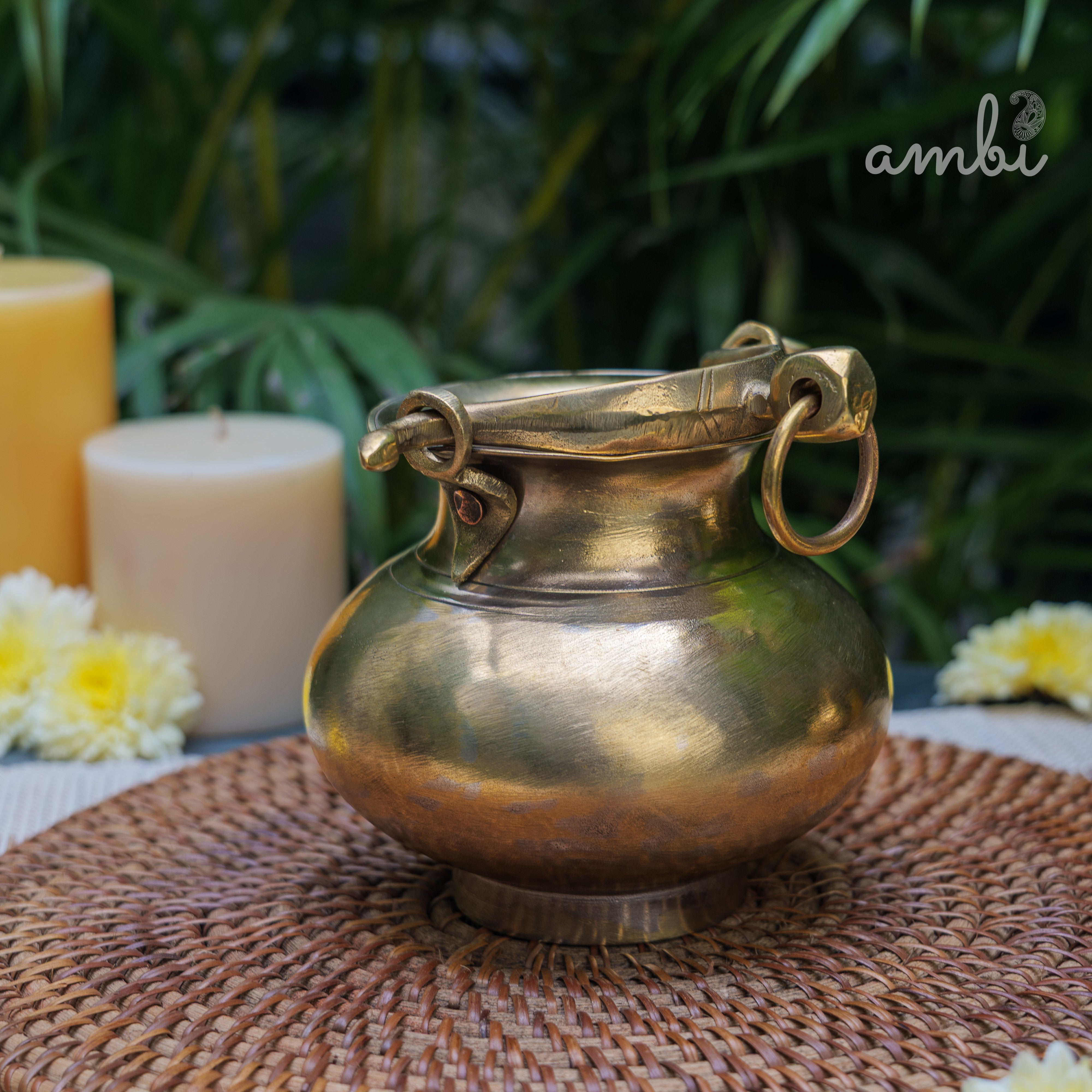 Handcrafted Vintage Heritage Brass Lota With Hanging Loop