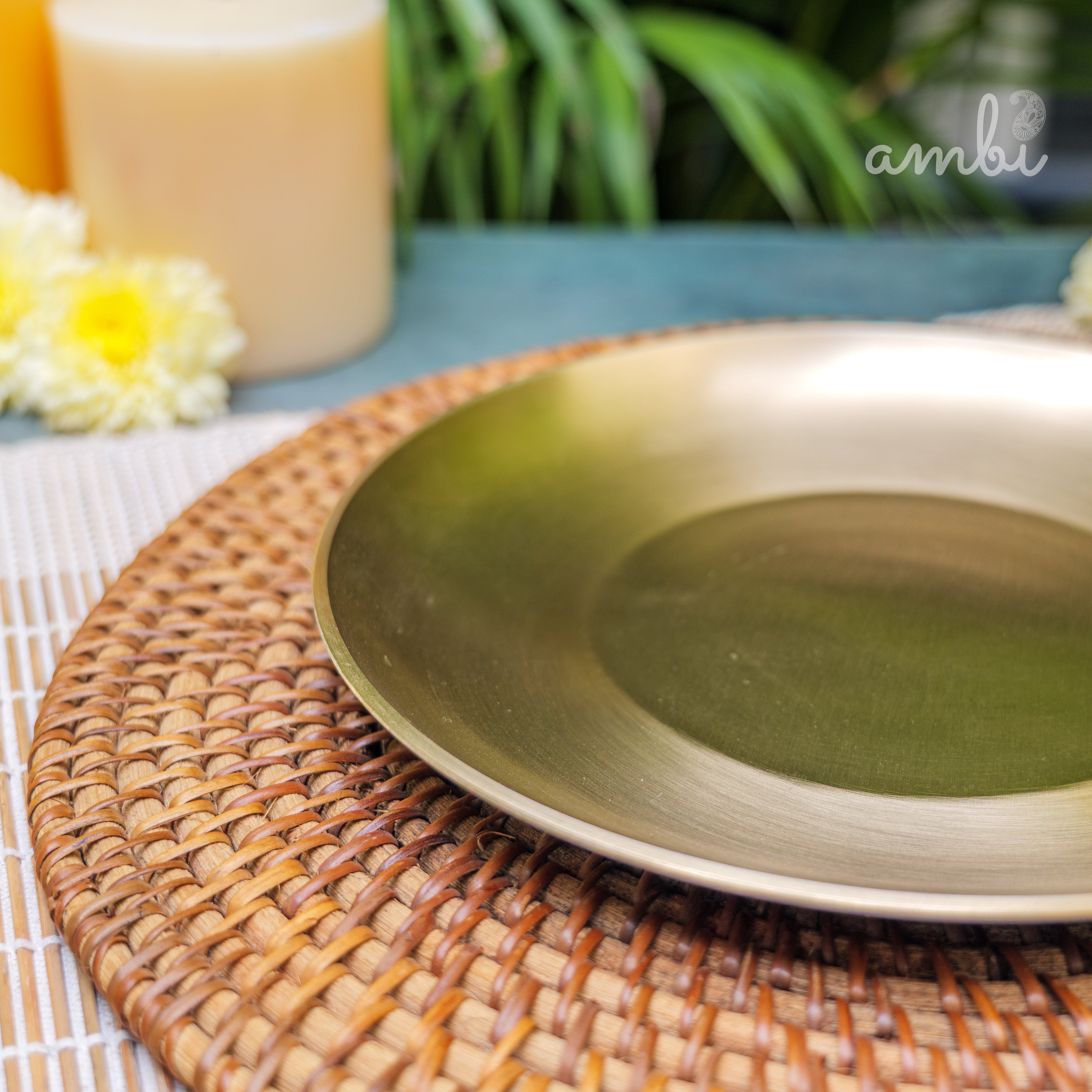 AMBI 100% Pure Lead Free Kansa Quarter Plate Handcrafted, Durable, Elegant Plate