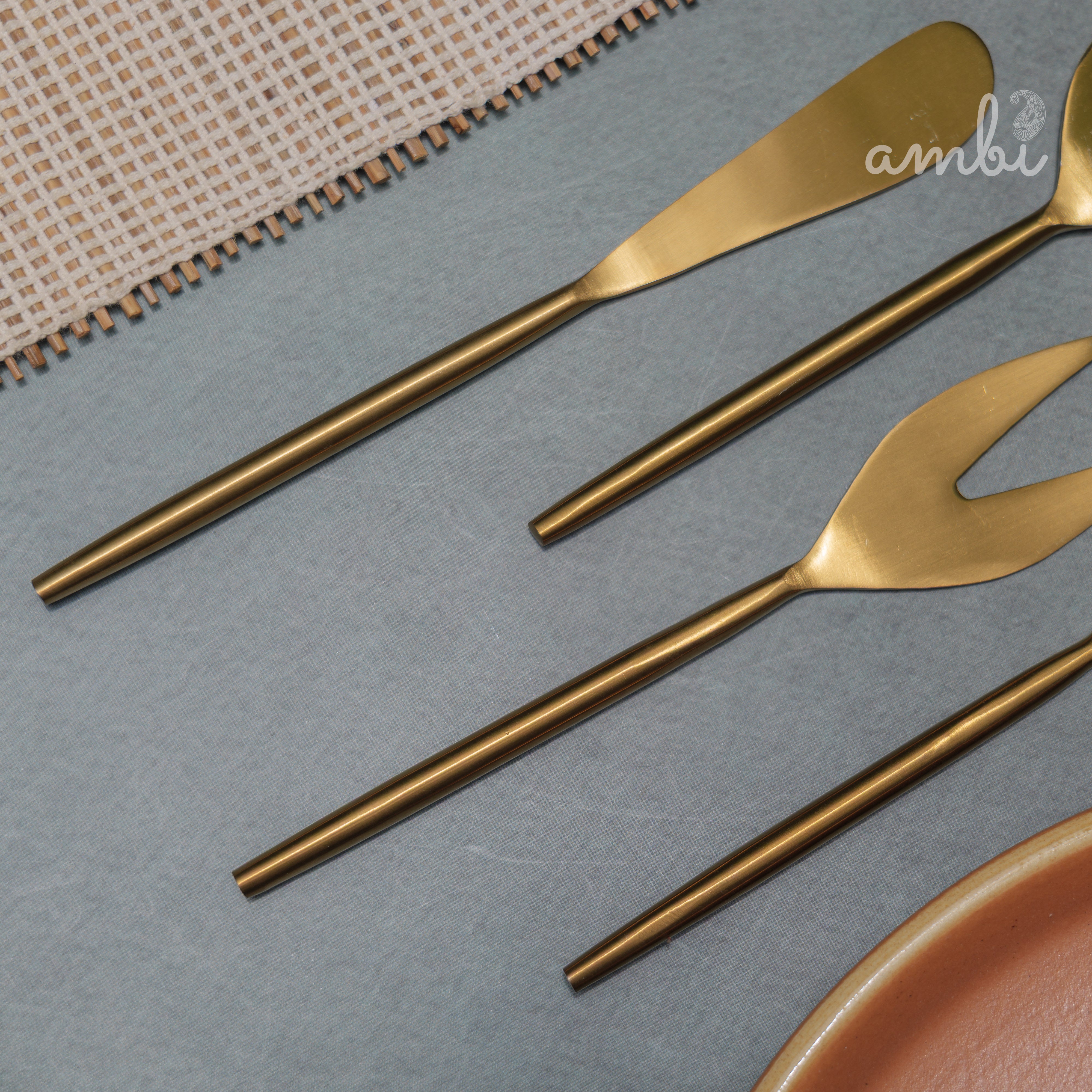 Exquisite Brass Cheese Knives Cutlery Set of 4
