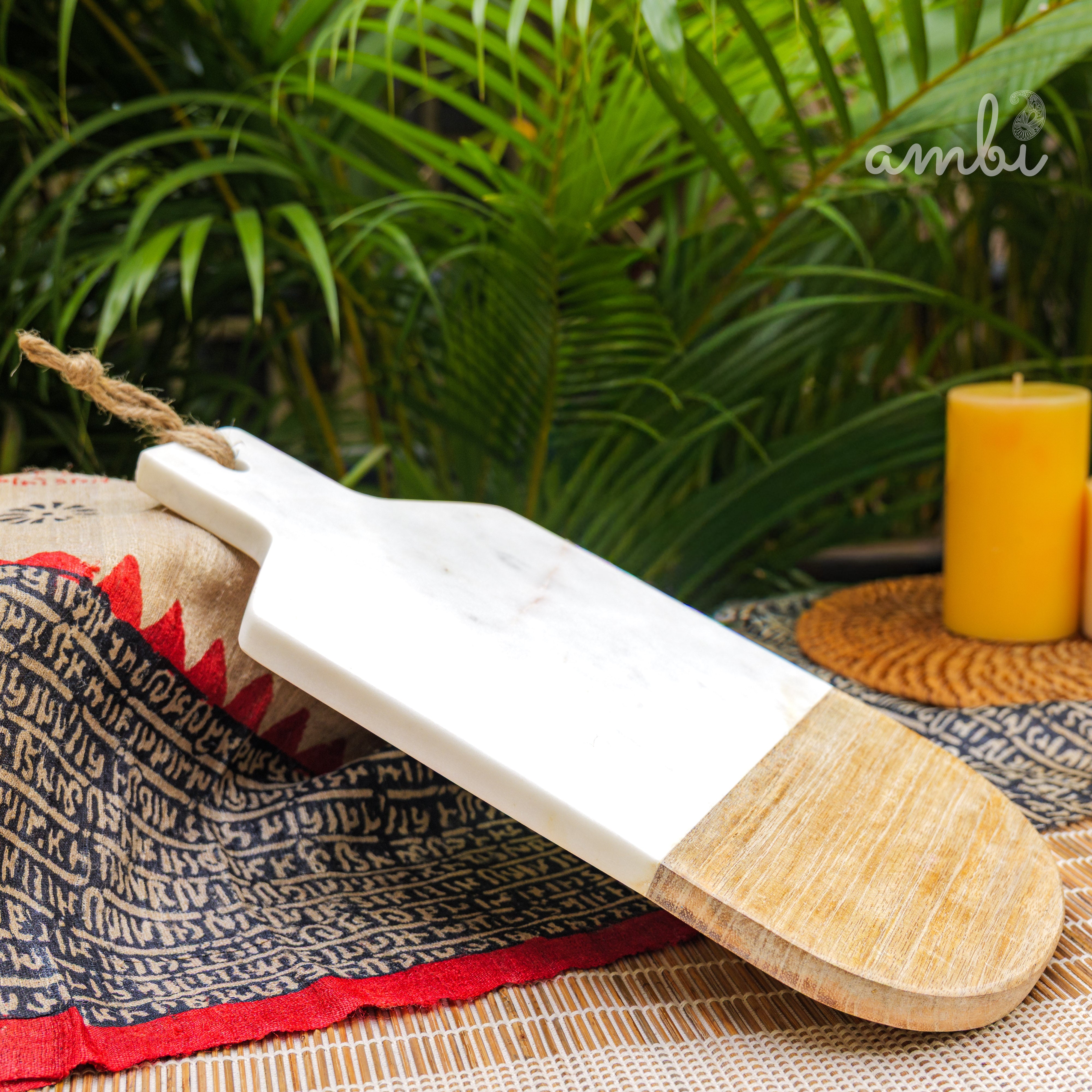Ambi Wood+Marble Serving Board