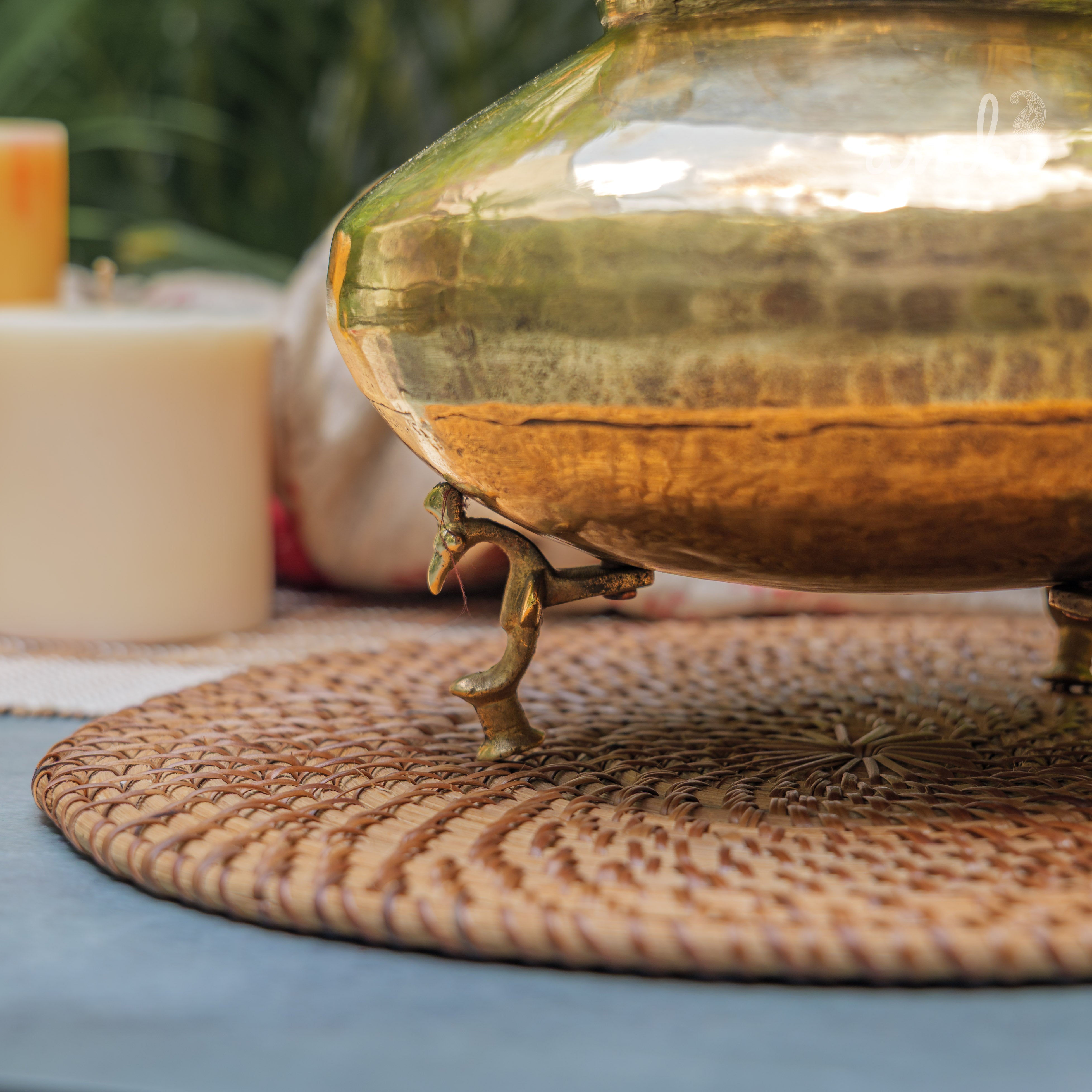 Vintage Brass Water Pot (Mataka) on Legs