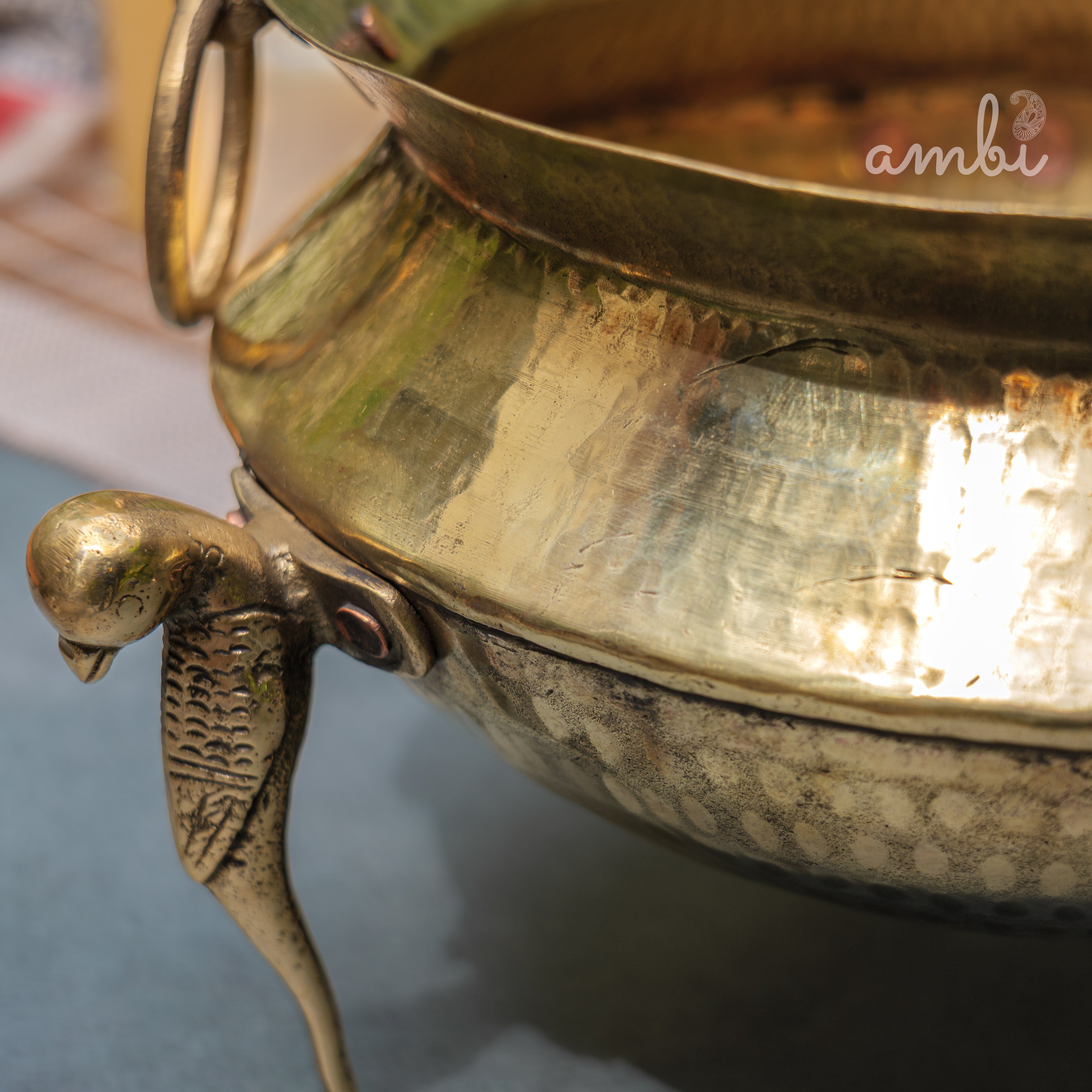 Hammered Vintage Brass Water Pot (Mataka)