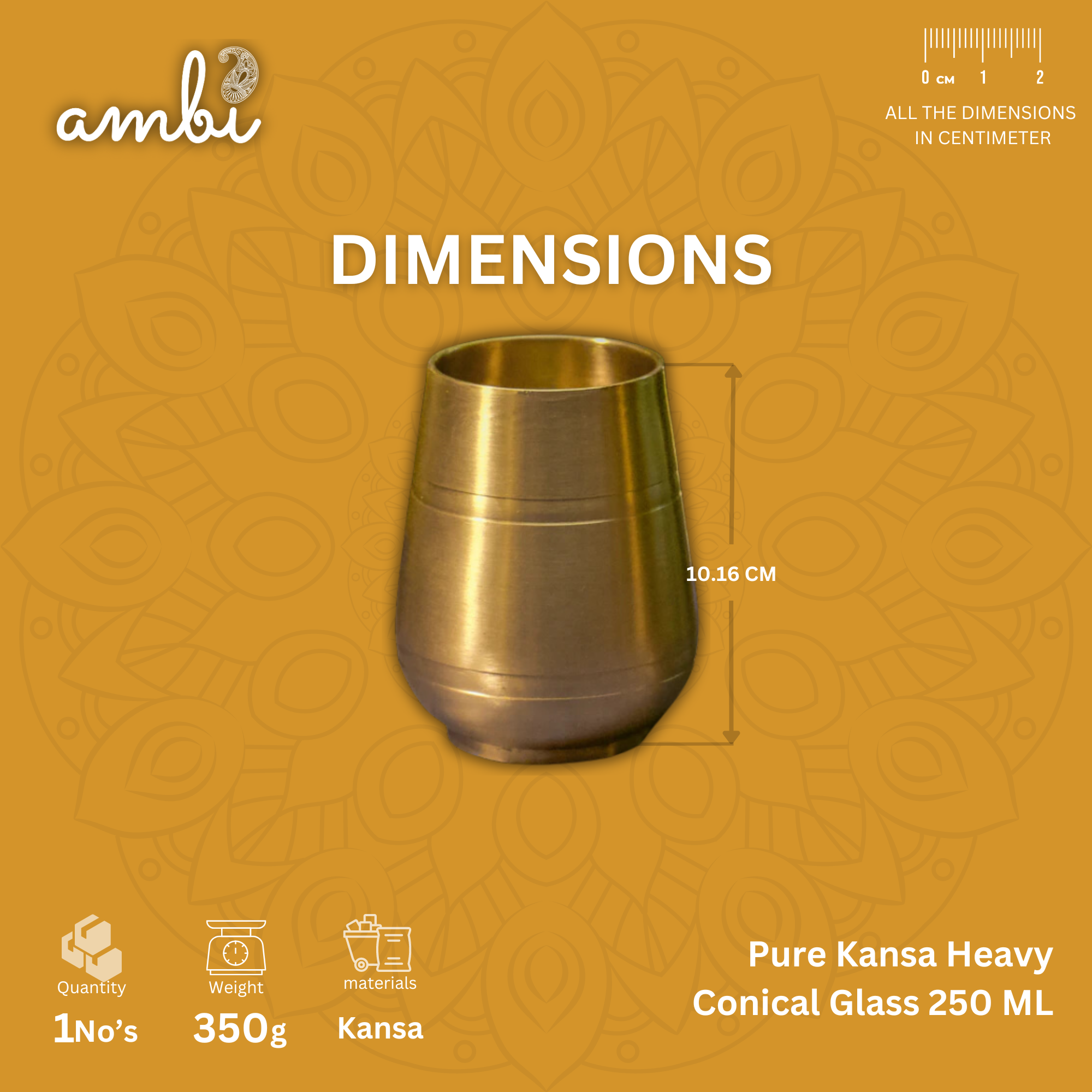 Pure Kansa Heavy Damru Glass - 330 ml