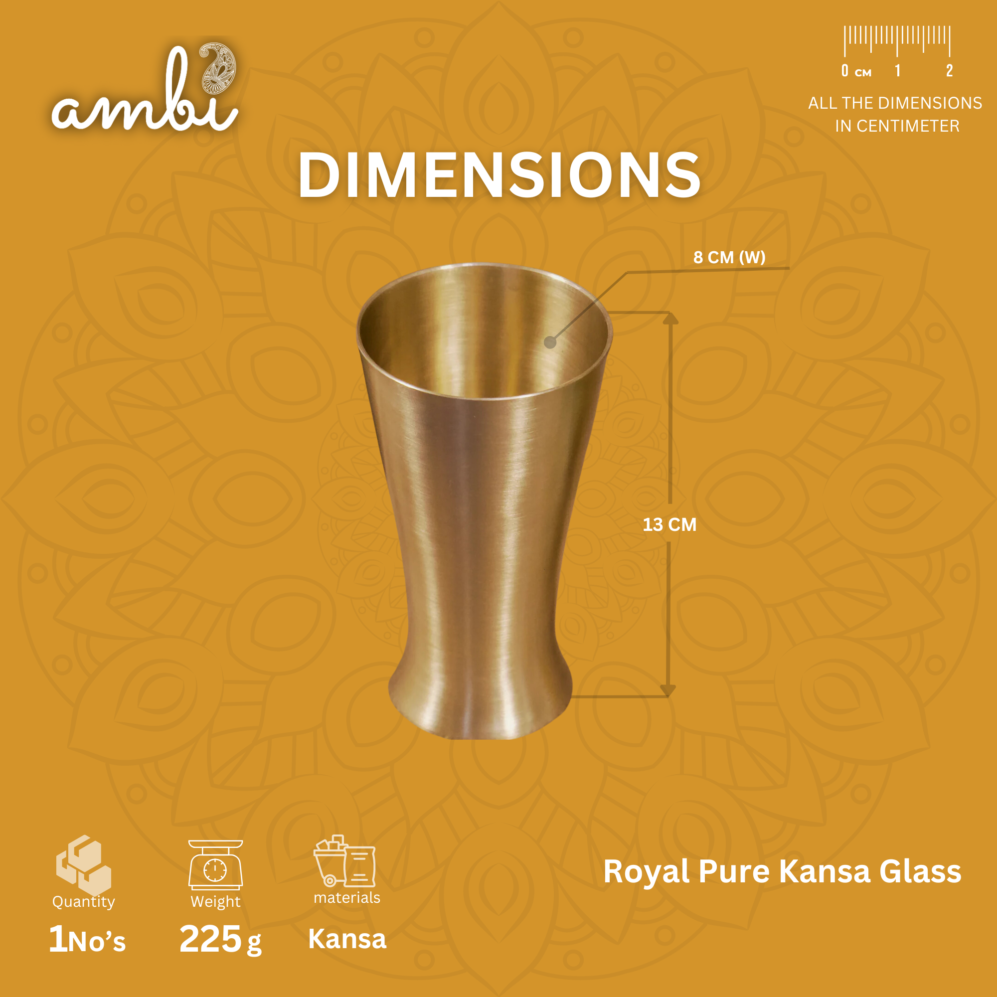 AMBI Royal 100% Pure Kansa Glass 250 ml