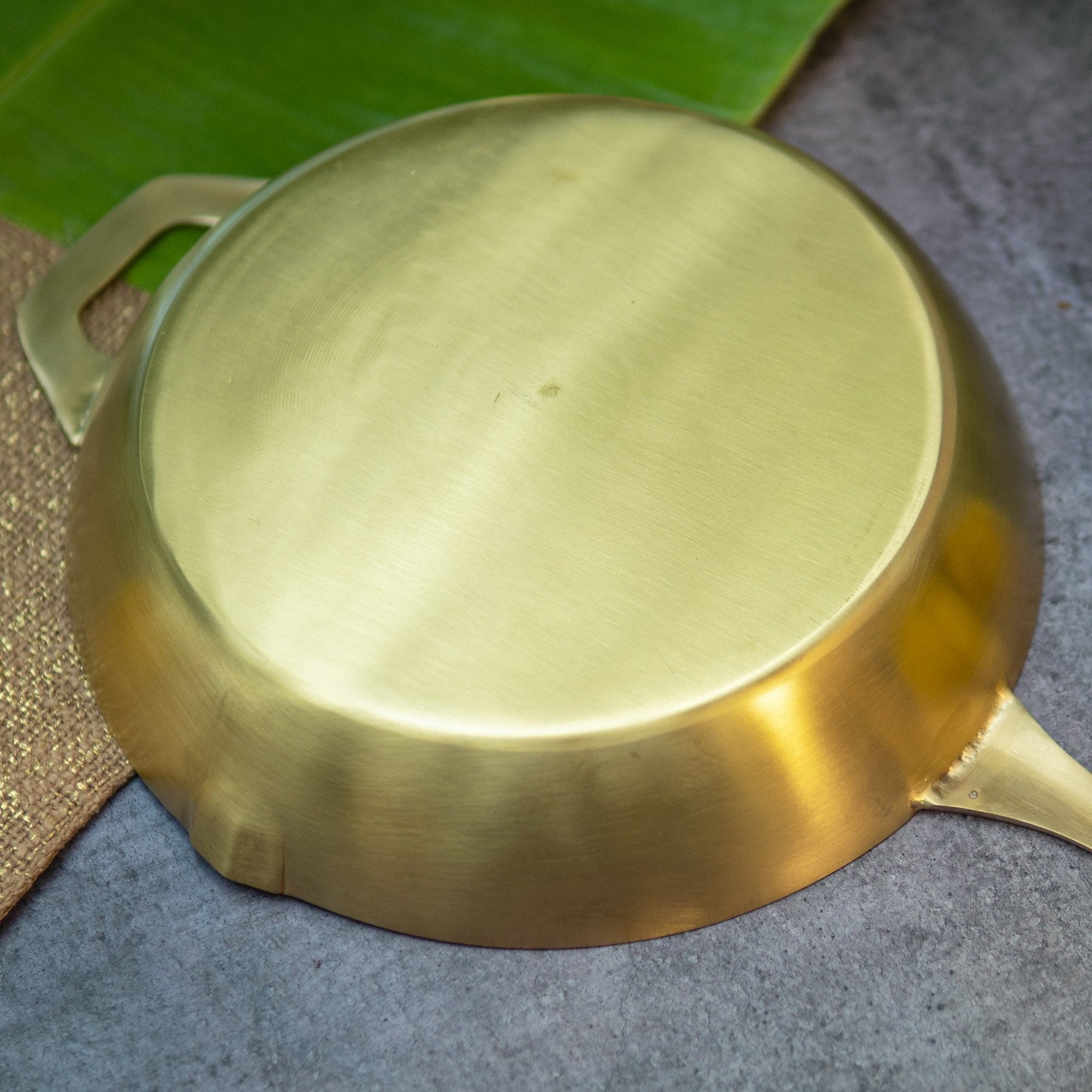 Pure Brass Fry Pan With Heavy Base - 10 Inches Diameter