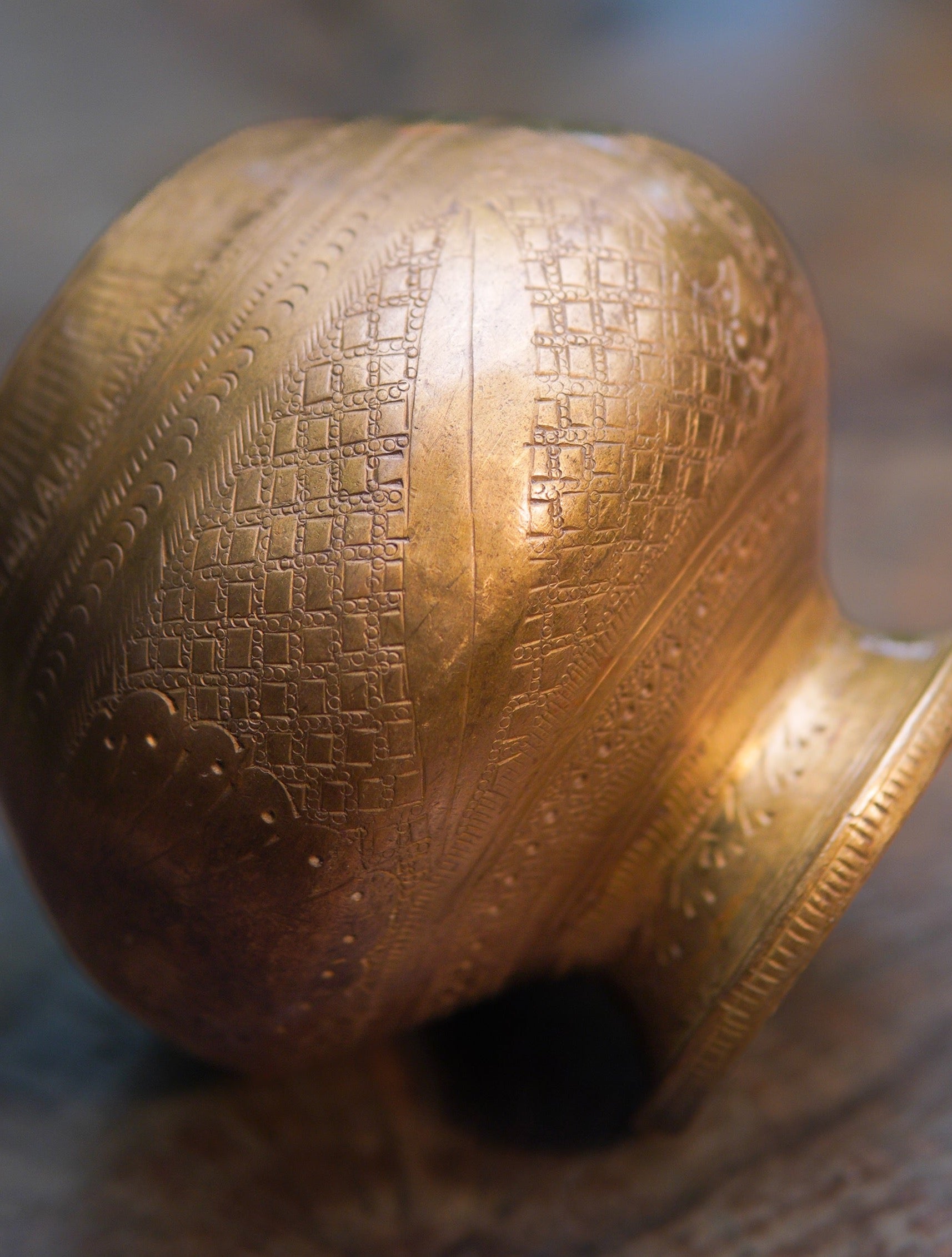 Handcrafted Vintage Brass Carved Lota