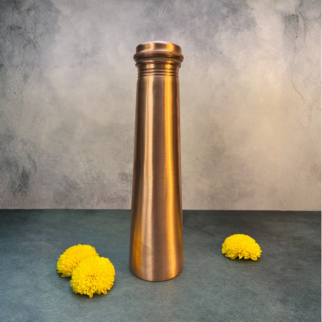 Ambi Ayurvedic Pure Copper Water Bottle – Brushed Finish Heavy Make