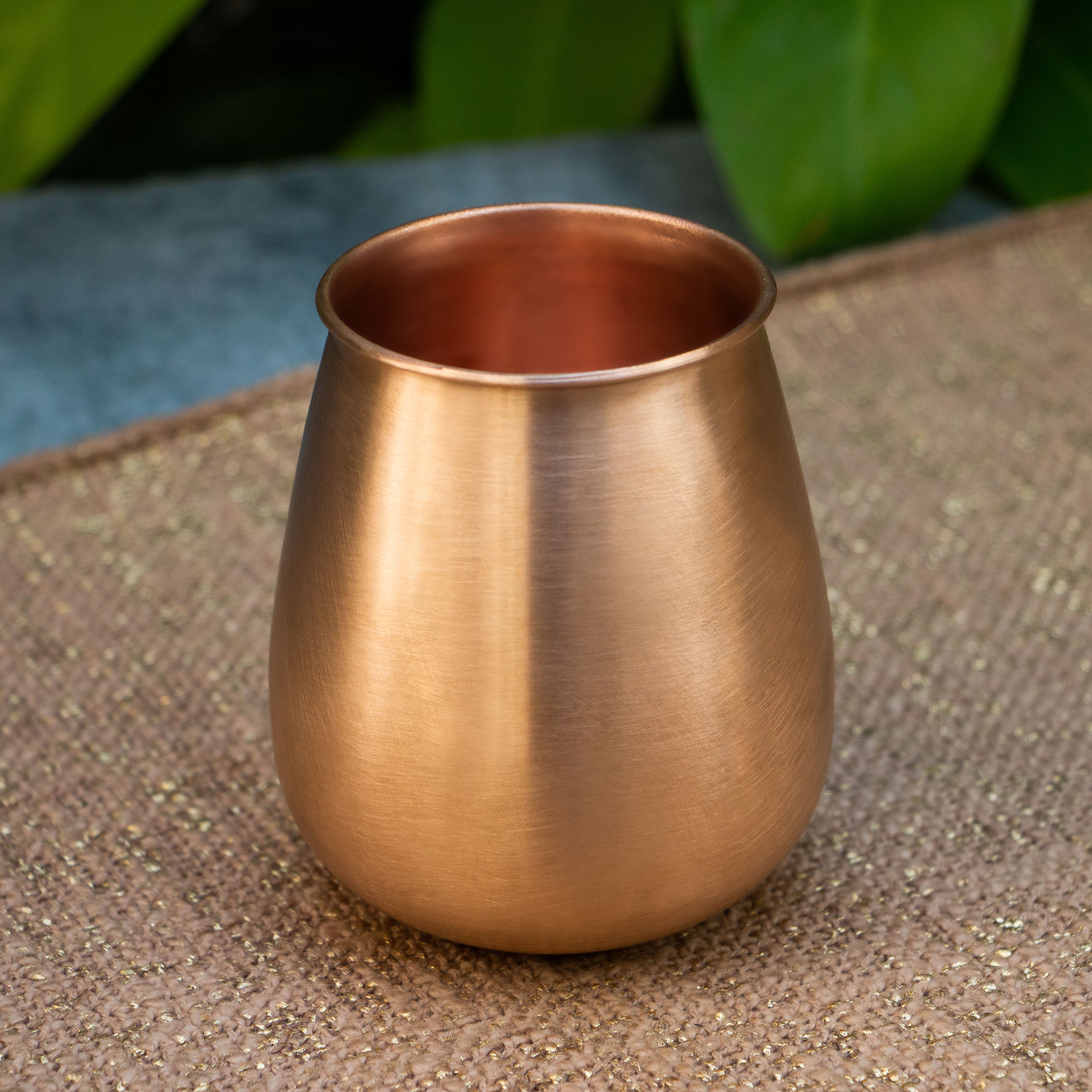 Ambi Elegant Traditional Pure Copper Lota Glass Matte