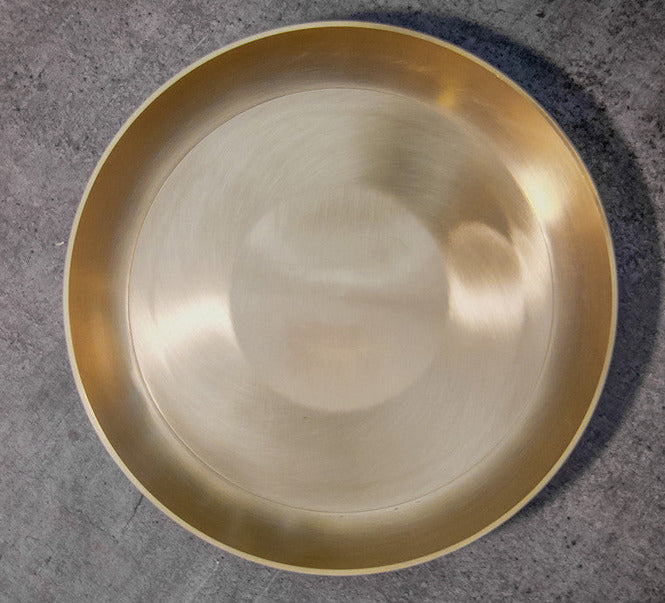 AMBI 100% Pure Lead Free Kansa Pasta Plate / Thali / Pooja Plate / Kids Plate - 8 inches