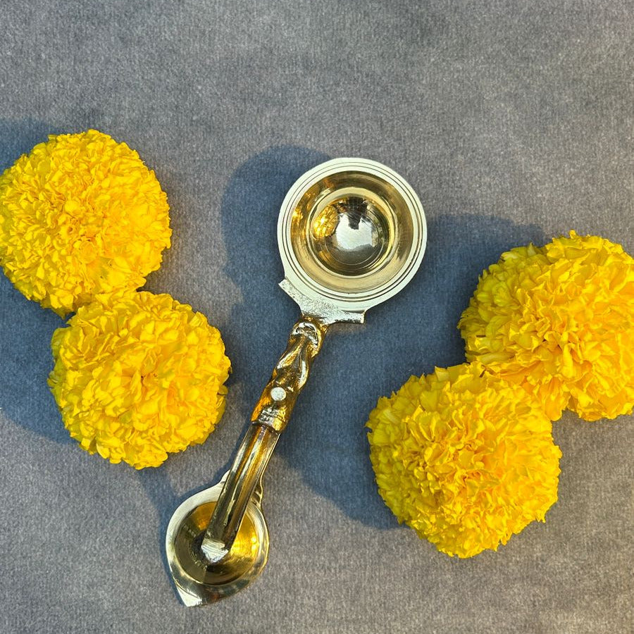 Pure Brass Dhoop Aarti Diya with Handle