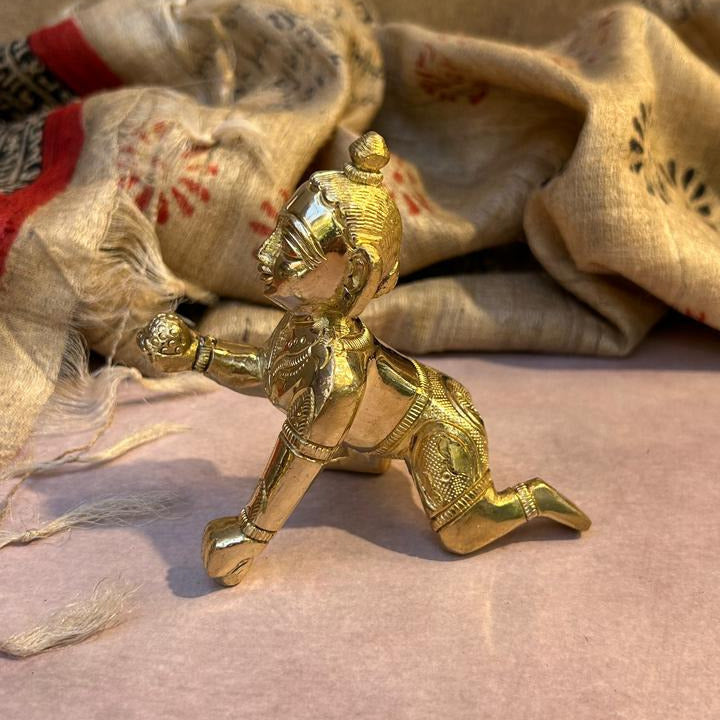 Bal Krishna Crawling Idol - Baby Krishna with Butter