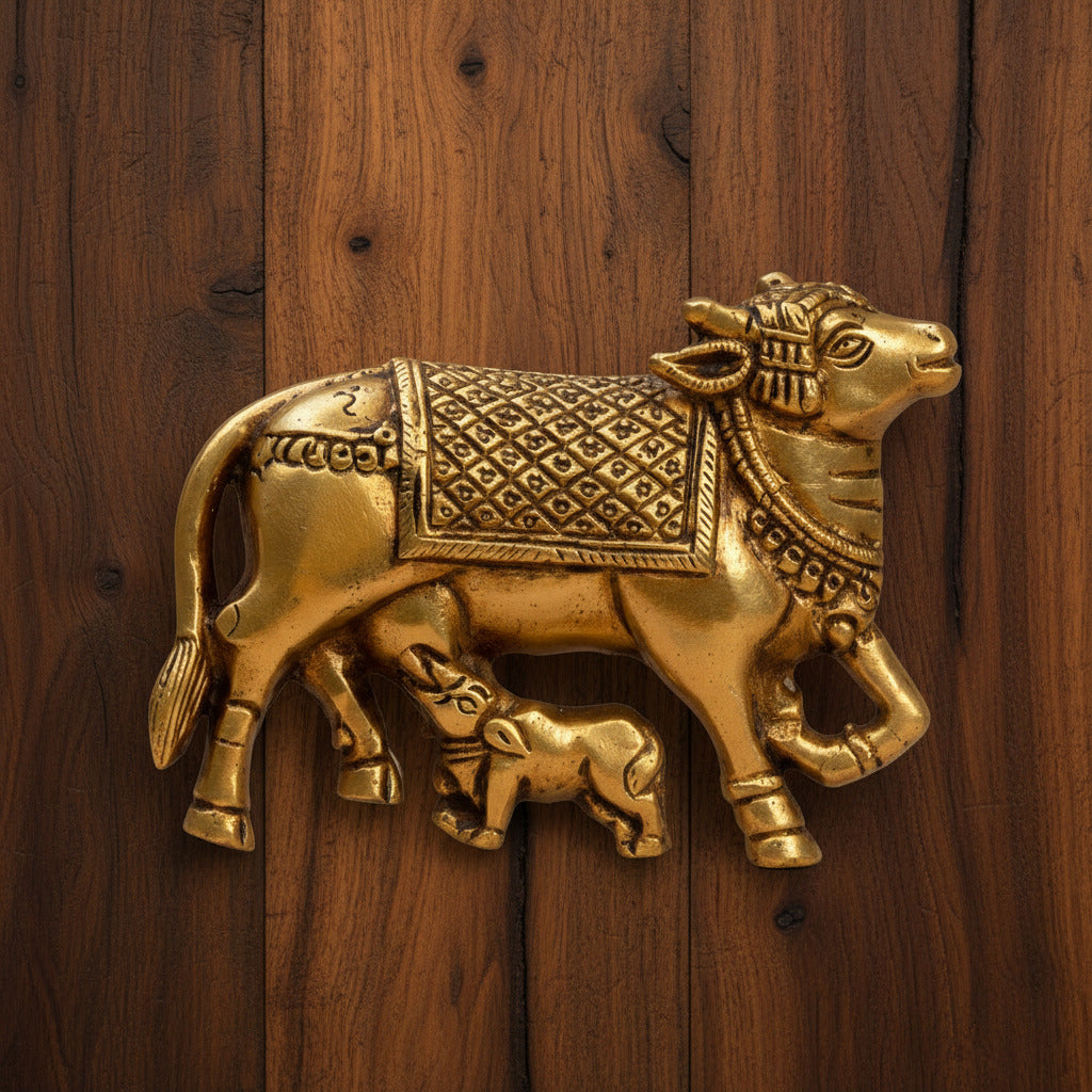 Ambi Pure Brass Kamadhenu Cow Wall Hanging