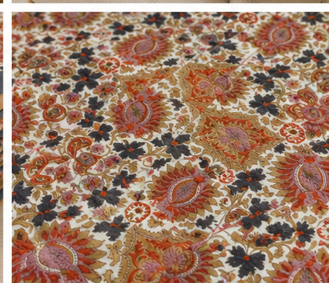 Diwali 2026 Collection - Pink & Light Blue Hand Block Printed Jaipuri Rajai / Quilt- Double - 90X108 Inches